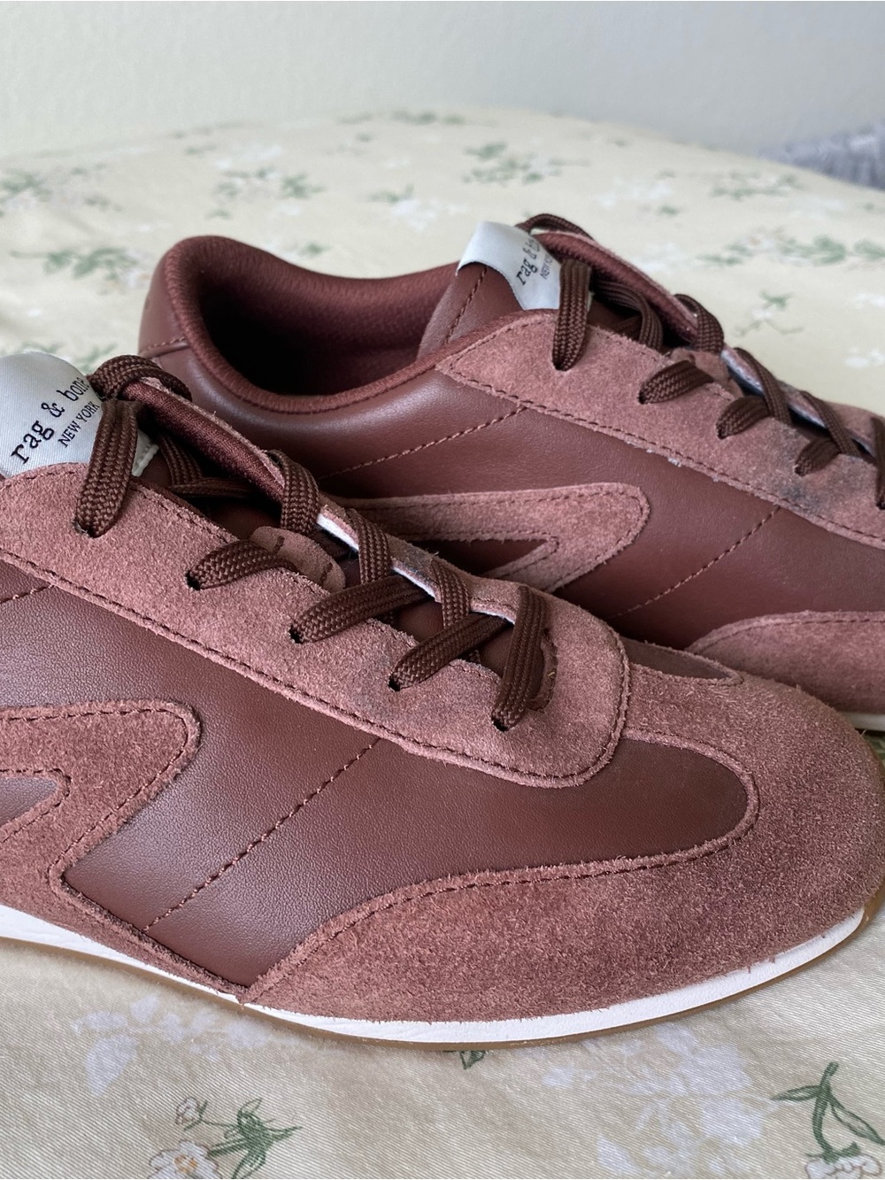 rag & bone Women’s Brown Suede & Leather Sneakers